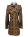 Burberry Size 6 Brown & Black Cotton Canvas Double Breast Gold Hardware Jacket Brown & Black / 6