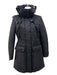 Burberry Size XS Black Polyamide Diamond Quilted Hood Long Sleeve Coat Black / XS