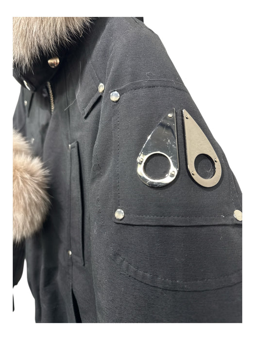 Moose Knuckles Size S/P Black & Beige Cotton & Nylon Goose Down Solid Jacket Black & Beige / S/P