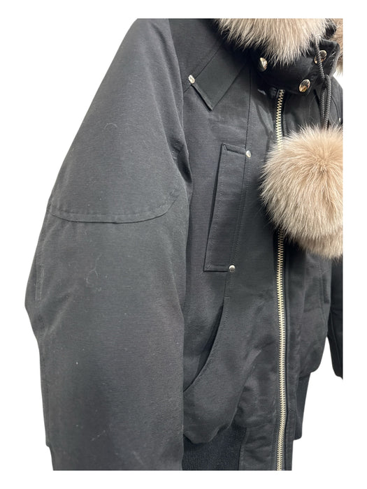 Moose Knuckles Size S/P Black & Beige Cotton & Nylon Goose Down Solid Jacket Black & Beige / S/P