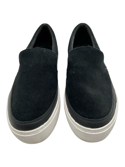 Ugg Shoe Size 8.5 Black & White Suede Upper Rubber Sole Solid Low Top Sneakers Black & White / 8.5