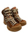 Gucci Shoe Size 38.5 Brown, Red, Cream Suede & Canvas Rubber Sole GG Booties Brown, Red, Cream / 38.5
