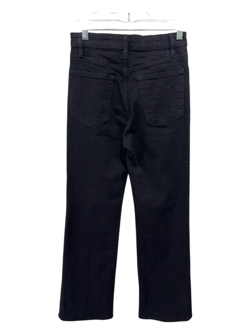 Frame Size 26 Black Cotton Denim Zip Fly High Rise Straight Leg Jeans Black / 26