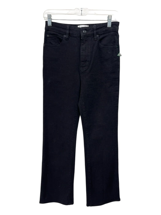 Frame Size 26 Black Cotton Denim Zip Fly High Rise Straight Leg Jeans Black / 26