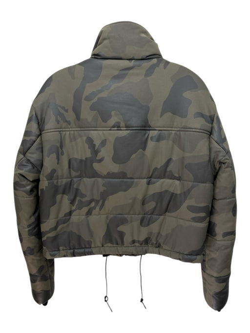 Bagatelle Size S Green & Gray Polyurethane Zip Up Camoflage Puffer Jacket Green & Gray / S