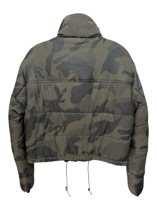 Bagatelle Size S Green & Gray Polyurethane Zip Up Camoflage Puffer Jacket Green & Gray / S