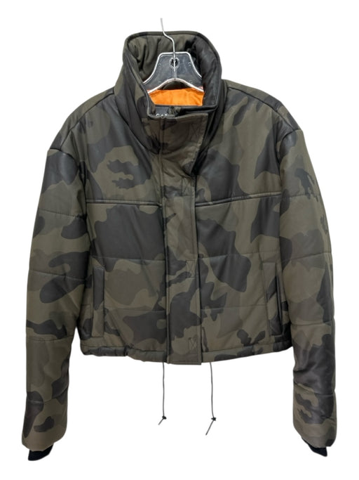 Bagatelle Size S Green & Gray Polyurethane Zip Up Camoflage Puffer Jacket Green & Gray / S