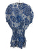 Misa Size M Blue & White Polyester Floral Cap Sleeve Smocked Waist Dress Blue & White / M