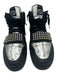 Gucci Shoe Size 10 AS IS Black & Silver Leather High Top Laces Men's Shoes 10