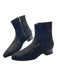 Aquatalia Shoe Size 10.5 Black Suede Side Zip Almond Toe Block Heel Booties Black / 10.5