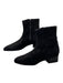 Aquatalia Shoe Size 10.5 Black Suede Side Zip Almond Toe Block Heel Booties Black / 10.5