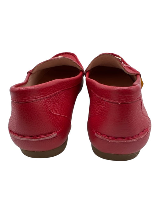Kate Spade Shoe Size 8 Red Leather Pointed Rounded Toe Gold Hardware Loafers Red / 8