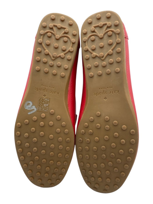 Kate Spade Shoe Size 8 Red Leather Pointed Rounded Toe Gold Hardware Loafers Red / 8