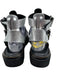 Carlo Pera Shoe Size 38 Silver & Black Leather Round Square Toe Sandals Silver & Black / 38