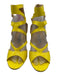 Jimmy Choo Shoe Size 39 Yellow Patent Leather Peep Toe Cut Out Back Zip Pumps Yellow / 39