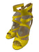 Jimmy Choo Shoe Size 39 Yellow Patent Leather Peep Toe Cut Out Back Zip Pumps Yellow / 39