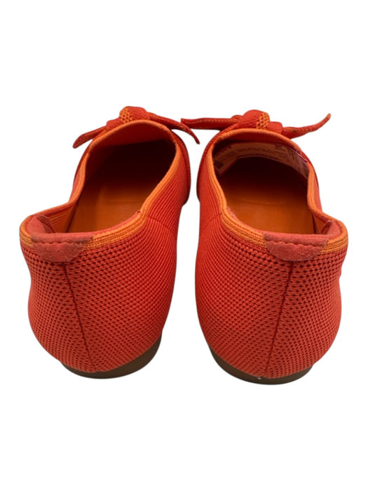 Vivaia Shoe Size 38 Orange Textile Pointed Toe Bow Detail Stripe Flats Orange / 38