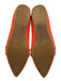 Vivaia Shoe Size 38 Orange Textile Pointed Toe Bow Detail Stripe Flats Orange / 38