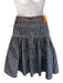 Christian Dior Size 6 Dark Wash & Orange Cotton Denim Logo Contrast Stitch Skirt Dark Wash & Orange / 6