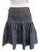 Christian Dior Size 6 Dark Wash & Orange Cotton Denim Logo Contrast Stitch Skirt Dark Wash & Orange / 6