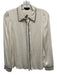 Alice + Olivia Size M Cream & Black Silk Long Sleeve Piping Top Cream & Black / M