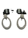 Swarovski Silver Metal Rhinestone Clip On Earrings Silver