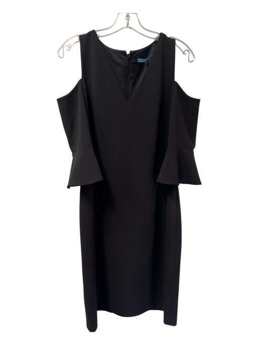 Antonio Melani Size 8 Black Polyester Off Shoulder Knee Length 3/4 Sleeve Dress Black / 8