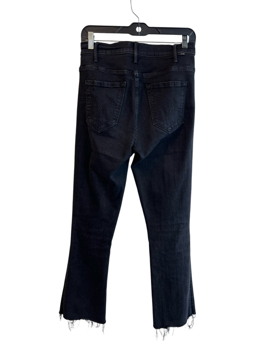 Mother Size 28 Black Cotton High Rise Zip Fly Frayed Flare Jeans Black / 28
