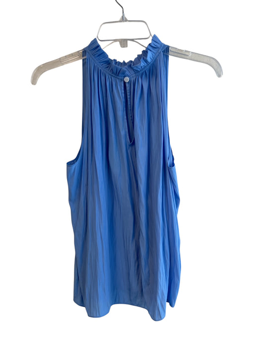 Ramy Brook Size M Blue Polyester Gathered Ruffle Neckline Halter Sleeveless Top Blue / M