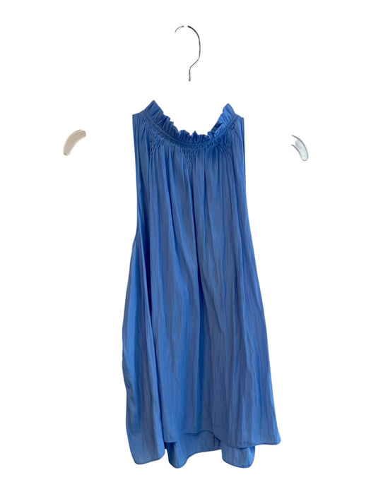 Ramy Brook Size M Blue Polyester Gathered Ruffle Neckline Halter Sleeveless Top Blue / M