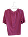 Boden Size 8 Raspberry Cotton & Tencel Round Neck Button Down Short Sleeve Top Raspberry / 8