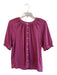 Boden Size 8 Raspberry Cotton & Tencel Round Neck Button Down Short Sleeve Top Raspberry / 8