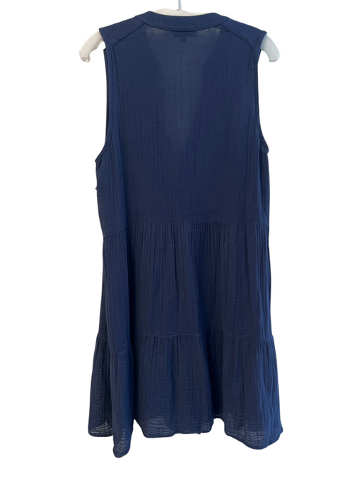 Michael Stars Size Medium Navy Cotton V Neck Sleeveless Gauze Knee length Dress Navy / Medium
