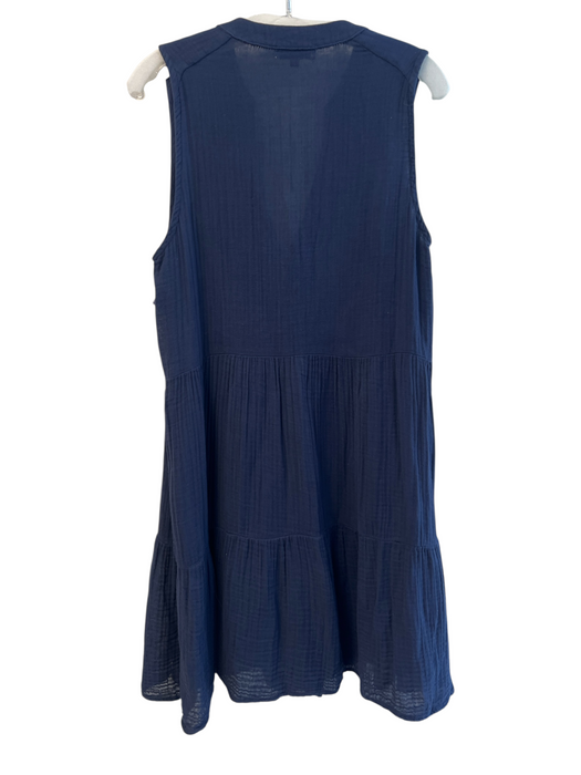 Michael Stars Size Medium Navy Cotton V Neck Sleeveless Gauze Knee length Dress Navy / Medium