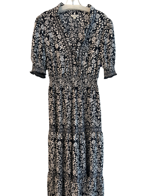 Max Studio Size Medium Black & White Polyester & Spandex V Neck Maxi Dress Black & White / Medium