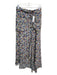 Veronica Beard Size 4 Black & Multi Silk Floral Maxi Side Zip rouched Skirt Black & Multi / 4