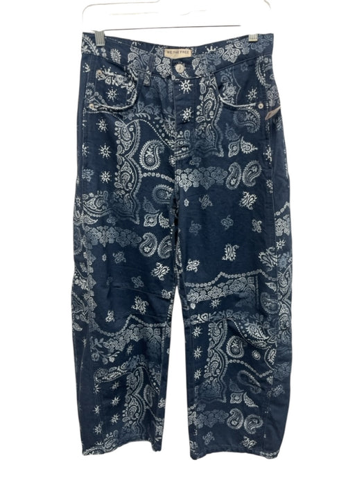 We The Free Size 26 Dark Wash & White Cotton Denim Button Fly High Rise Jeans Dark Wash & White / 26