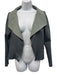 KZ_K STUDIO Size S Gray Stretch Lambskin Leather High Neck Open Front Jacket Gray / S