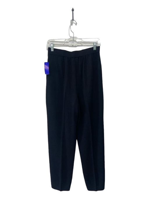 St. John Basics Size 10 Black Missing Fabric Knit Elastic Waist Pleated Pants Black / 10