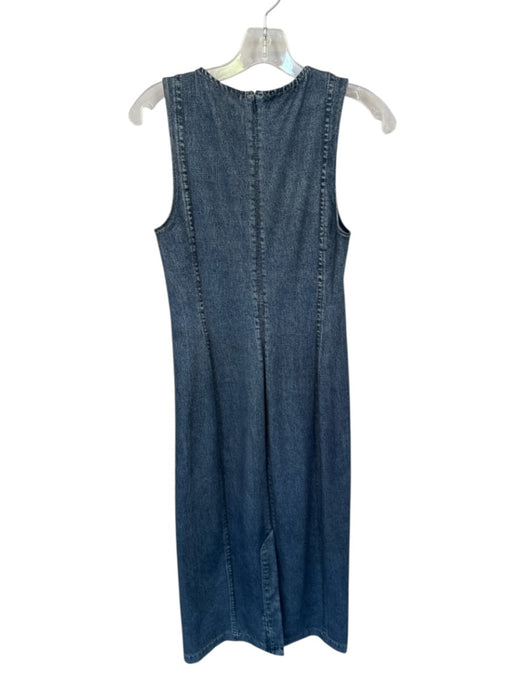 Rag & Bone Size 4 Med Dark Wash Rayon Blend Sleeveless Denim Print Maxi Dress Med Dark Wash / 4