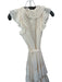 Zimmermann Size 2/M Cream Polyester Flutter Sleeves Polka Dot Pleated Wrap Dress Cream / 2/M