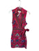 Printfresh Size XS Pink & Green Cotton Sleeveless Tropical Wrap Collar Dress Pink & Green / XS