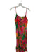 Farm Rio Size S Pink & Green Rayon Spaghetti Strap smocked Palm Leaves Dress Pink & Green / S