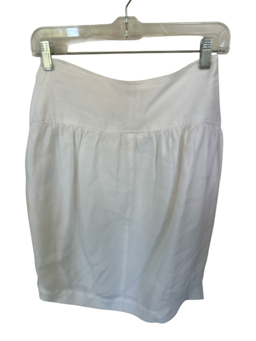 Missoni Size 6 Ivory Ramie Attached Belt Front Pockets Pencil Skirt Ivory / 6