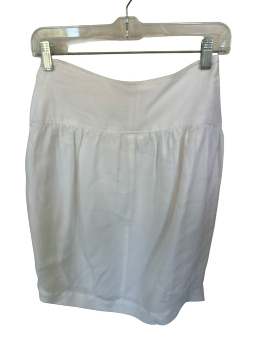 Missoni Size 6 Ivory Ramie Attached Belt Front Pockets Pencil Skirt Ivory / 6