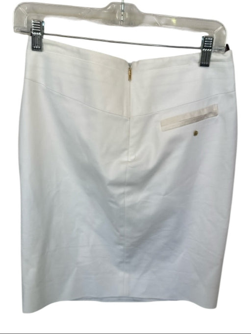 Roberto Cavalli Size 42 Ivory & Gold Cotton Blend Attached Belt Pencil Skirt Ivory & Gold / 42