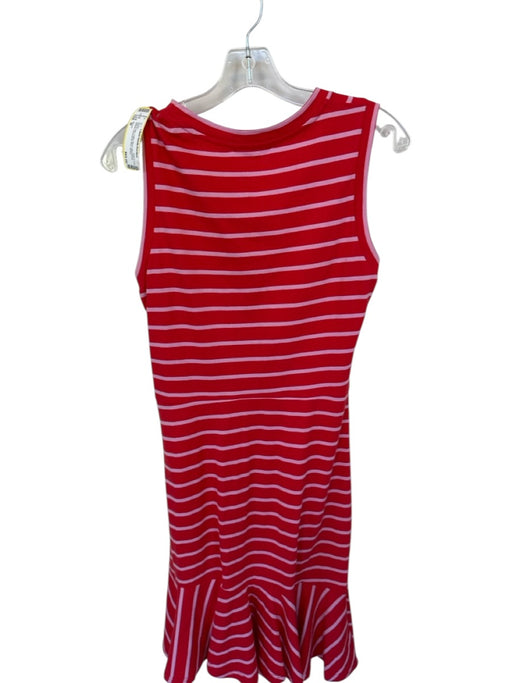 Parker Size M Red & Pink Cotton Blend Sleeveless Striped Drawstring Midi Dress Red & Pink / M