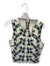 Tanya Taylor Size 8 Cream & Black Polyamid Sleeveless Abstract Cropped Top Cream & Black / 8