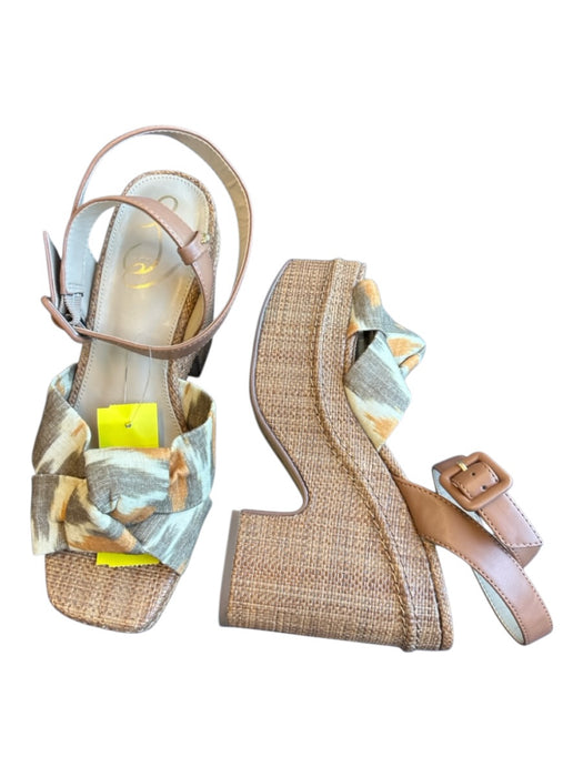 Sam Edelman Shoe Size 7.5 Brown & Orange Wicker Platform Ikat Knot Sandals Brown & Orange / 7.5