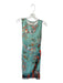 Fuzzi Size M Green & Orange Polyamid Sleeveless Botanical birds Fringe Dress Green & Orange / M